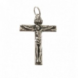 Cruz crucifijo plata Ley 925m colgante 3.5 cm. unisex