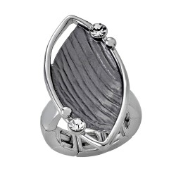 Sortija ANTONELLI CRUISE bronce talla ajustable lanzadera circonita gris barniz protector