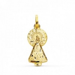 Virgen del Pilar oro 9k unisex 25 mm. silueta
