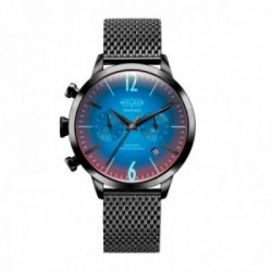 Reloj Welder mujer WWRC600 Dual Time acero inoxidable color negro visualización día fecha
