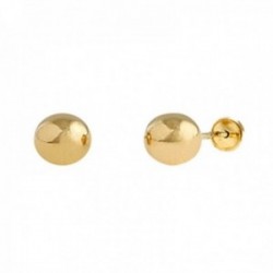 Pendientes oro 18k niña bola lisa 4 mm. cierre tornillo