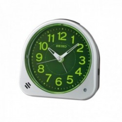 Reloj despertador Seiko Clocks QHE188S redondo verde alarma zumbador luz