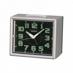 Reloj despertador Seiko Clocks QHK024S rectangular 11 cm. negro indicador alarma campana