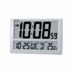 Reloj despertador digital Seiko Clocks QHL080S rectangular 38.5 cm. Función termómetro calendario