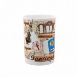 Camino de Santiago taza mug 10 cm. detalles botafumeiro concha catedral peregrino