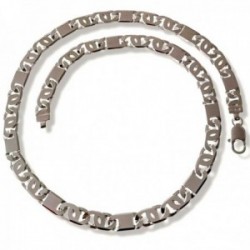 Cadena plata Ley 925m hombre 60 cm. maciza ancho eslabón 8 mm. mosquetón