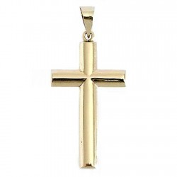 Cruz crucifijo oro 9k lisa 27 oval [7195]