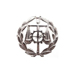 Insignia profesional Graduado Social escudo plata Ley 925m 16 mm. pin cierre trasero