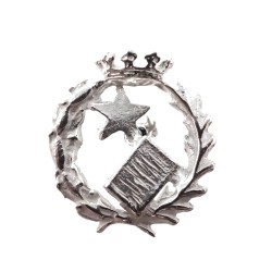 Insignia profesional Notario escudo plata Ley 925m 17 mm. pin cierre trasero latón plateado