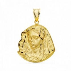 Virgen Macarena medalla oro 18k unisex 20 mm. silueta detalles realistas