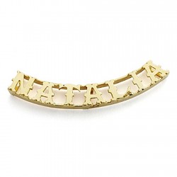 Colgante oro 18k nombre 7 letras mayúsculas a elegir liso calado - PERSONALIZABLE