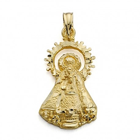 Colgante oro 18k Virgen Castellar silueta 25mm. [7089]