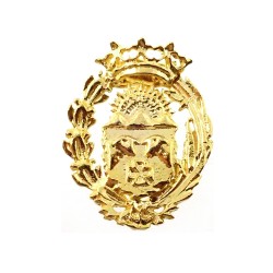 Insignia profesional Veterinaria escudo plata 925m Ley 16 mm. pin chapado oro cierre trasero latón