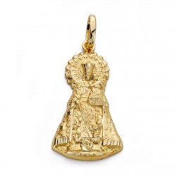 Virgen Desamparados medalla oro 18k unisex 26 mm. silueta