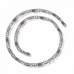 Cadena plata Ley 925m hombre 60 cm. ancho 5 mm. mosquetón