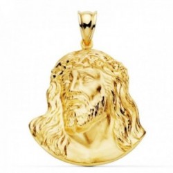 Cabeza rostro Cristo de Murillo oro 18k colgante unisex 42 mm. detalles realistas