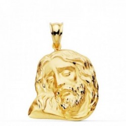 Cabeza Cristo oro 18k unisex 26 mm. detalles realistas trasera lisa