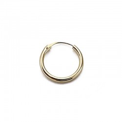 Pendiente suelto medio par oro 18k aro 18 mm. media caña mujer