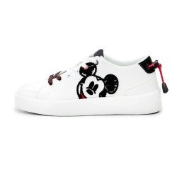 Desigual Sneakers plataforma Mickey Mouse modelo 22WSKP05 zapatillas color blanco detalle lateral