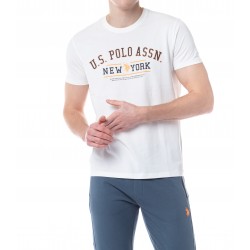 U.S POLO ASSN camiseta manga larga hombre modelo LUCA color blanca detalle marca dentro NEW YORK