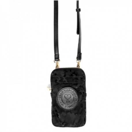 Funda móvil Lola Casademunt modelo 12302004 color negro detalle camuflaje logo centro dos cremalleras