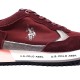 U.S. POLO ASSN zapatillas mujer modelo CLEEF moda casual tela color granate detalles azul marino