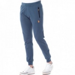 U.S. POLO ASSN pantalones deportivos hombre modelo KUST azul oscuro detalle logo naranja bolsillos