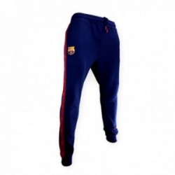 Pantalón de entrenamiento FC Barcelona training azul oscuro detalle escudo bandas granate laterales