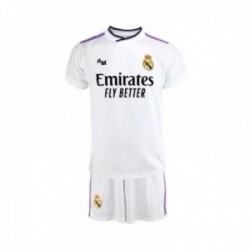 Equipación Real Madrid CF 2022-23 Réplica Oficial Junior primera equipación camiseta fútbol pantalón