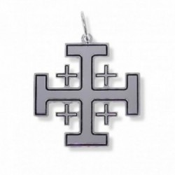 Cruz de Jerusalén colgante plata Ley 925m unisex 30 mm. lisa