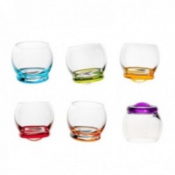Set 6 vasos modelo CRAZY 10 cm. irregulares colores surtidos 39 cl.
