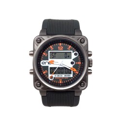 Reloj Ene Watch hombre acero inoxidable color negro digital analógico cronógrafo segundero