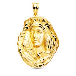 Esperanza de Triana colgante oro 18k unisex 35 mm. medalla silueta detalles tallados realistas
