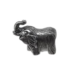 Abalorio charm colgante plata ley 925m elefante 15mm. busto oxidado mujer