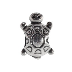 Tortuga abalorio charm plata ley 925m macizo 13mm. oxidado mujer