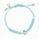 Agatha Ruiz de la Prada pulsera plata Ley 925m colección JOY adaptable cordón azul flor esmaltada