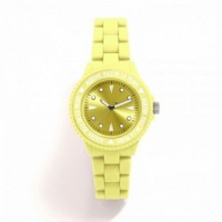 Agatha Ruiz de la Prada reloj colección ARMIS goma amarillo detalles indicadores plateados segundero