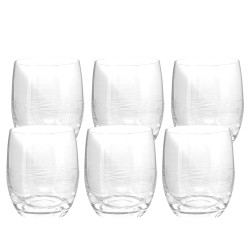 Set seis vasos cristal Bohemia modelo VIOLA 10 cm. detalles flores 30 cl.