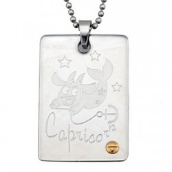 Colgante acero y oro 18k horóscopo zodíaco Capricornio [4976]