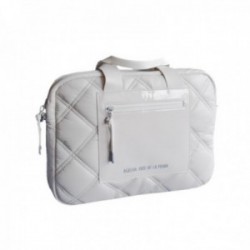 Agatha Ruiz de la Prada Maletín ordenador acolchado gris funda reforzada cierre cremallera