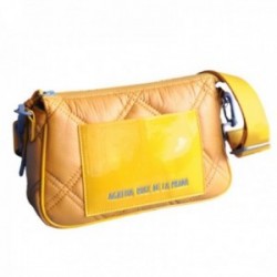 Agatha Ruiz de la Prada Bolso Bandolera acolchado color mostaza cierre cremallera