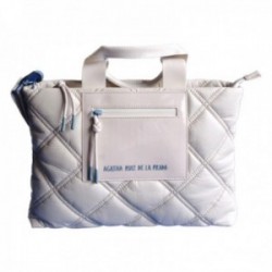 Agatha Ruiz de la Prada Bolso acolchado gris claro cierre cremallera