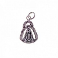 Virgen de la Soledad Colgante Plata Ley 925m unisex 18 mm. imagen cerco calada oxidada