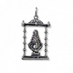 Virgen del Rocío Colgante Plata Ley 925m unisex 32 mm. sobre andas de salida
