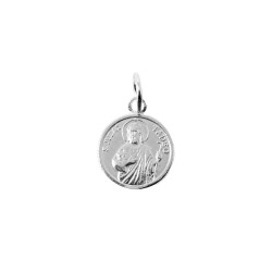 San Judas Tadeo Medalla Plata Ley 925m unisex 11 mm. bisel liso