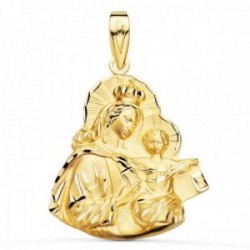 Virgen del Carmen Colgante Oro 18k unisex 25 mm. silueta tallada. Grabación incluida en el precio