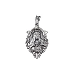 Corazón de Jesús Virgen del Carmen Escapulario Plata Ley 925m unisex 22 mm. relicario macizo