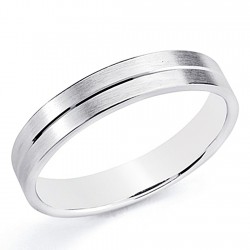 Alianza oro blanco 18k 4mm. [8032]