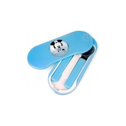 Cubiertos Set 2 Mickey Mouse Plata Ley 925m tenedor cuchara acero inxidable bebé azul