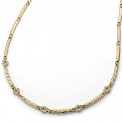 Gargantilla oro 18k circonitas 45cm. [AA0010]